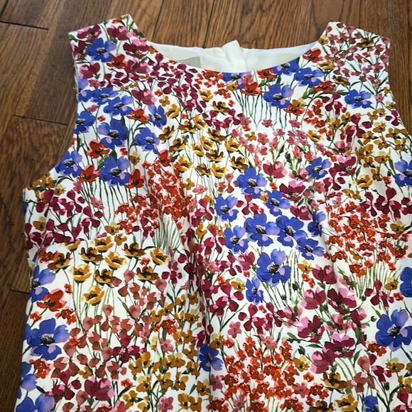 HOBBS London fiona floral shift a line spring dress midi lined multi color 8 - Picture 2 of 6